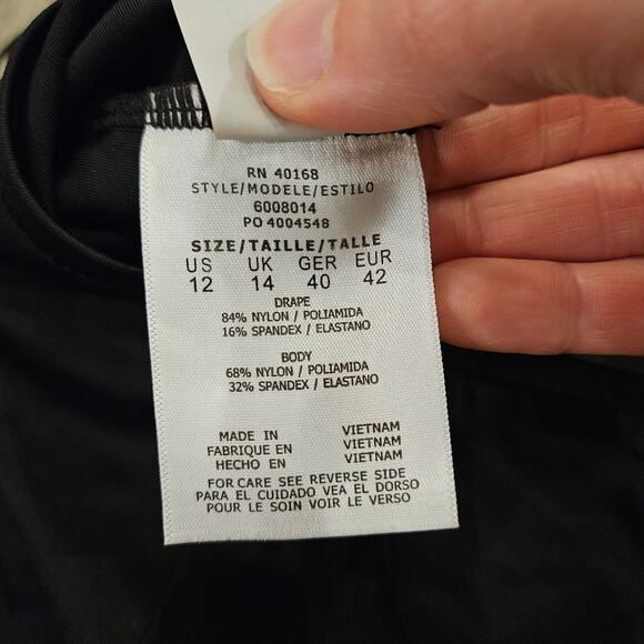 Magicsuit Swimsuit Womens Size 12 One-Piece Black Angelina Surplice Halter - Picture 13 of 13